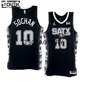 San Antonio Spurs Jeremy Sochan 10 Nike 2022-23 Statement Edition Musta Lasten Pelipaidat Swingman